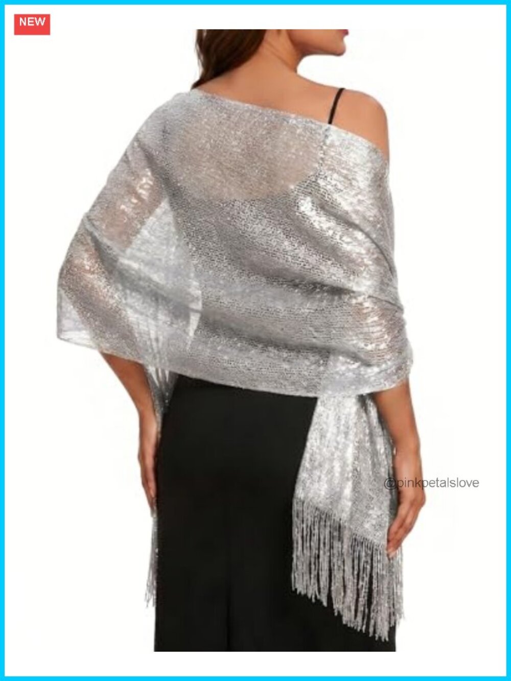 Sparkle Shawl Wrap for Evening Dress with Buckle - Wedding Formal Shoulder Wrap